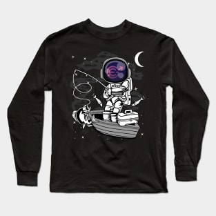 Astronaut Fishing Evergrow EGC Coin To The Moon Crypto Token Cryptocurrency Blockchain Wallet Birthday Gift For Men Women Kids Long Sleeve T-Shirt